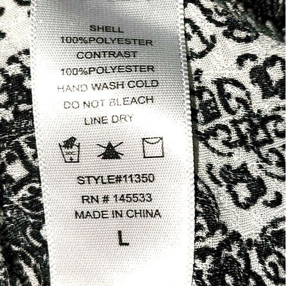 Anthropologie W5 Black and Off White Long Sleeve Tassel Blouse Size L - Picture 4 of 4